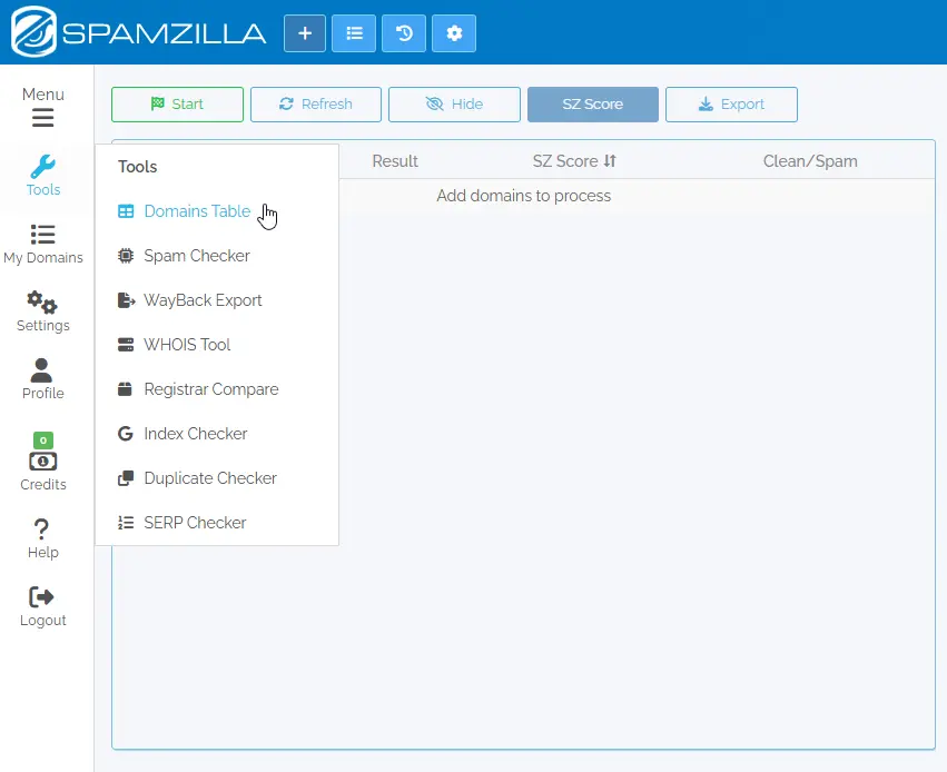 Инструменты spamzilla.io  