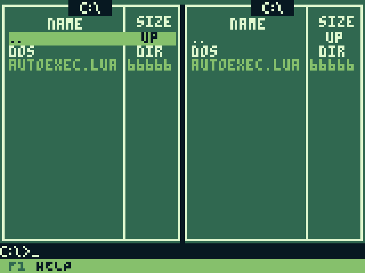 Макет не вошедшего в проект двухпанельного файлового менеджера