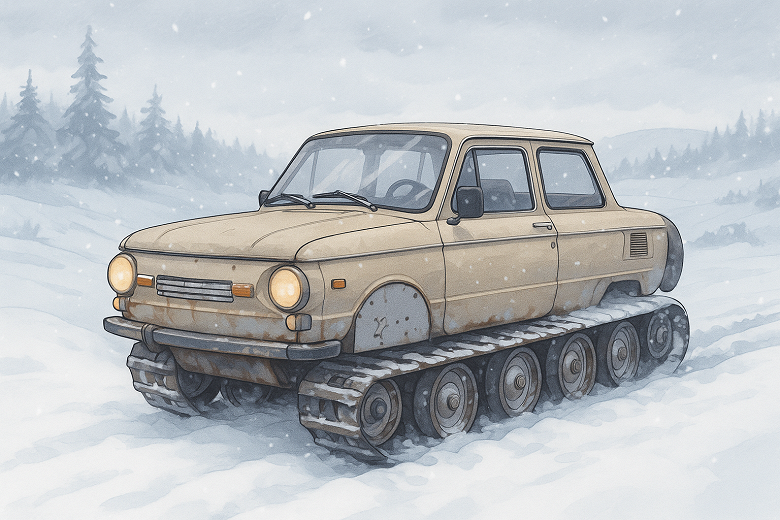 Документов нет, зато этот &laquo;Запорожец&raquo; идеален для болот и лесов. В России продают уникальный вездеход