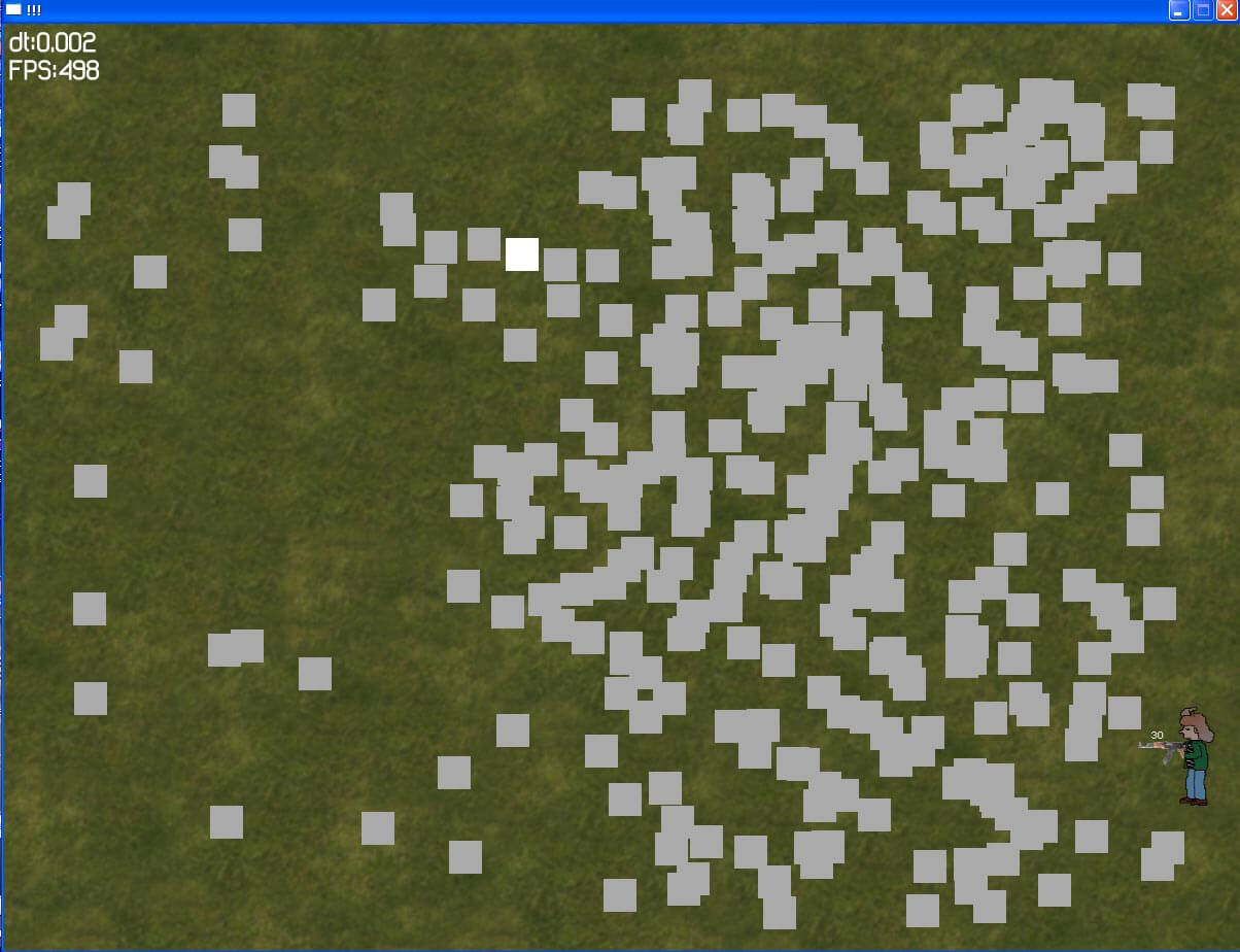 Первый прототип с квадратными врагами