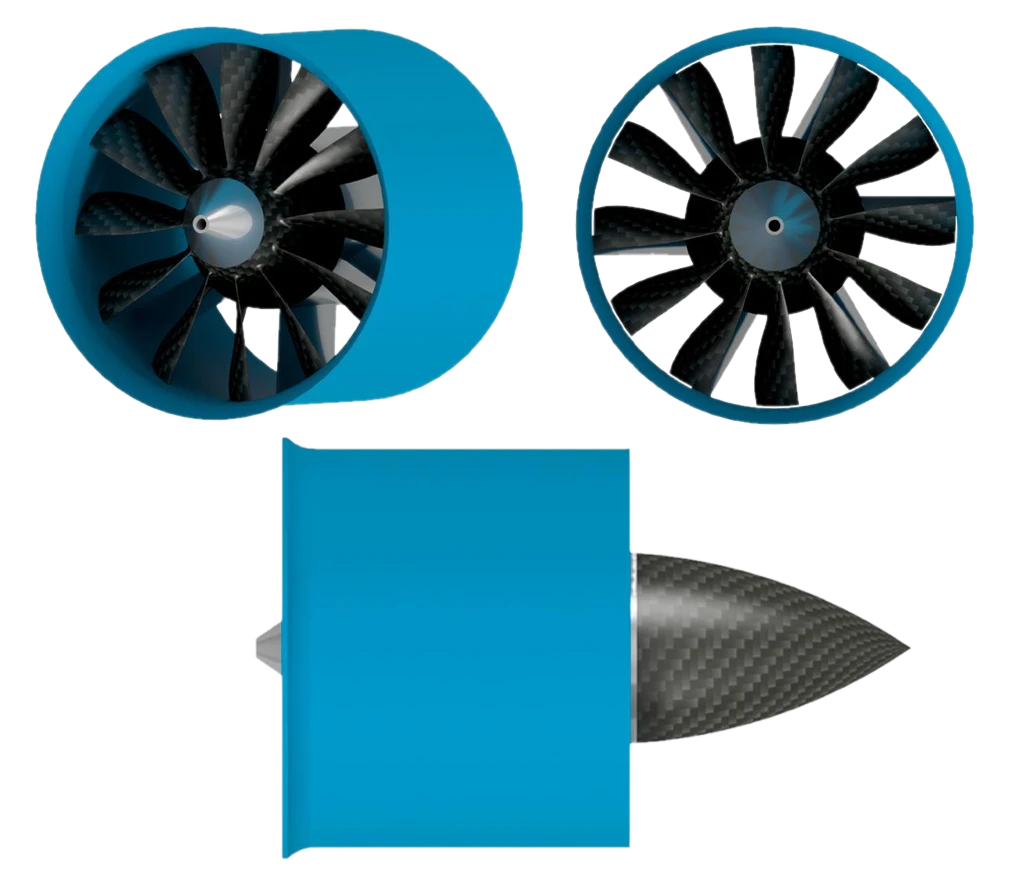 Рендер маршевого электроприводного двигателя для малой авиации