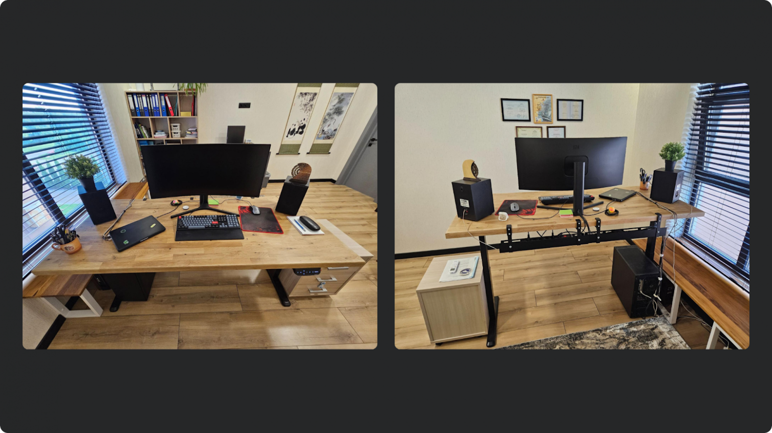 У Java-разработчика Игоря Мицкевича KVM-свитч и периферия, которые позволяют легко переключаться между офисным маком и домашним компом на винде. А еще аккуратный кабель-менеджмент