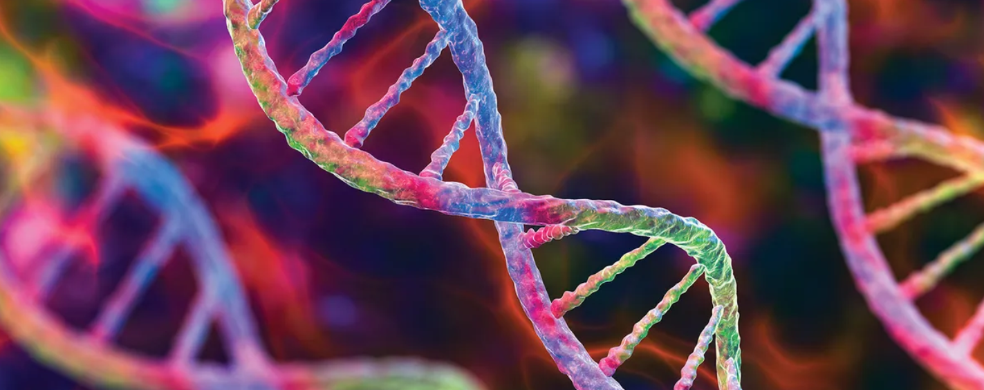 Красивая визуализация нитей ДНК. Источник