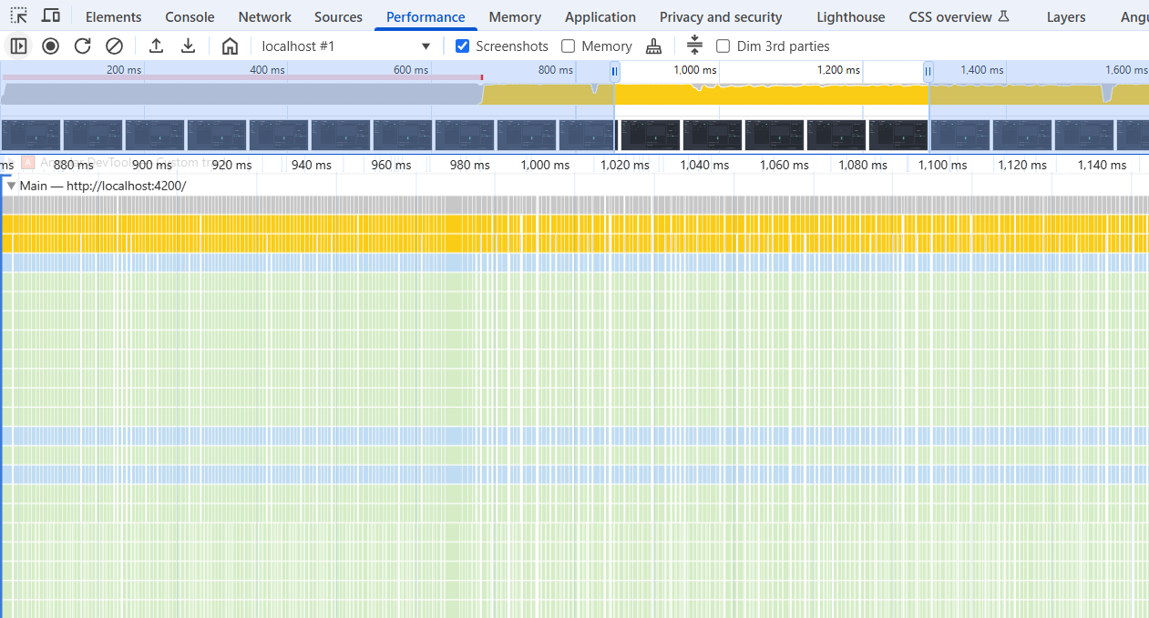Каждая палочка - это вызов функции. На скрине примерно полсекунды.