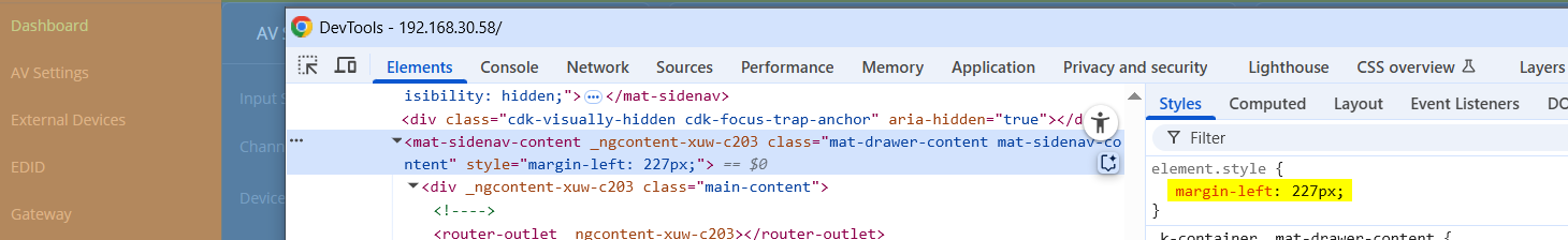 Когда все правильно, отступ должен быть 227px