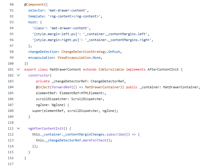 Обычно я не изучаю исходный код библиотек Angular, но тут особый случай
