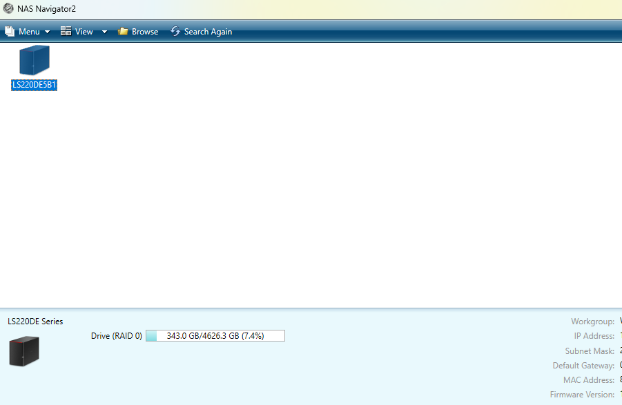 Так NAS определяется софтом от Buffalo