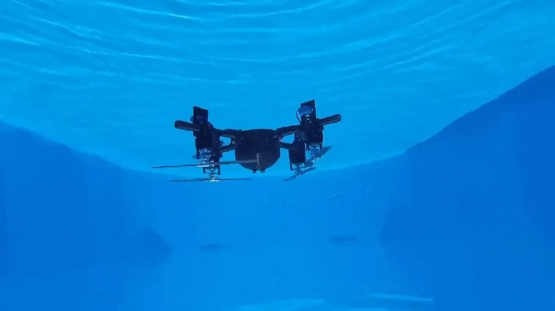 Представлен дрон, который может переключаться между плаванием и полетом