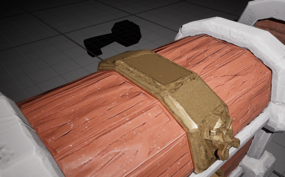 При любом освещении эта часть текстуры выделялась как не в себя. Мы по разному крутили солнце, лампочки, пока не поняли, что дело не в освещении.  