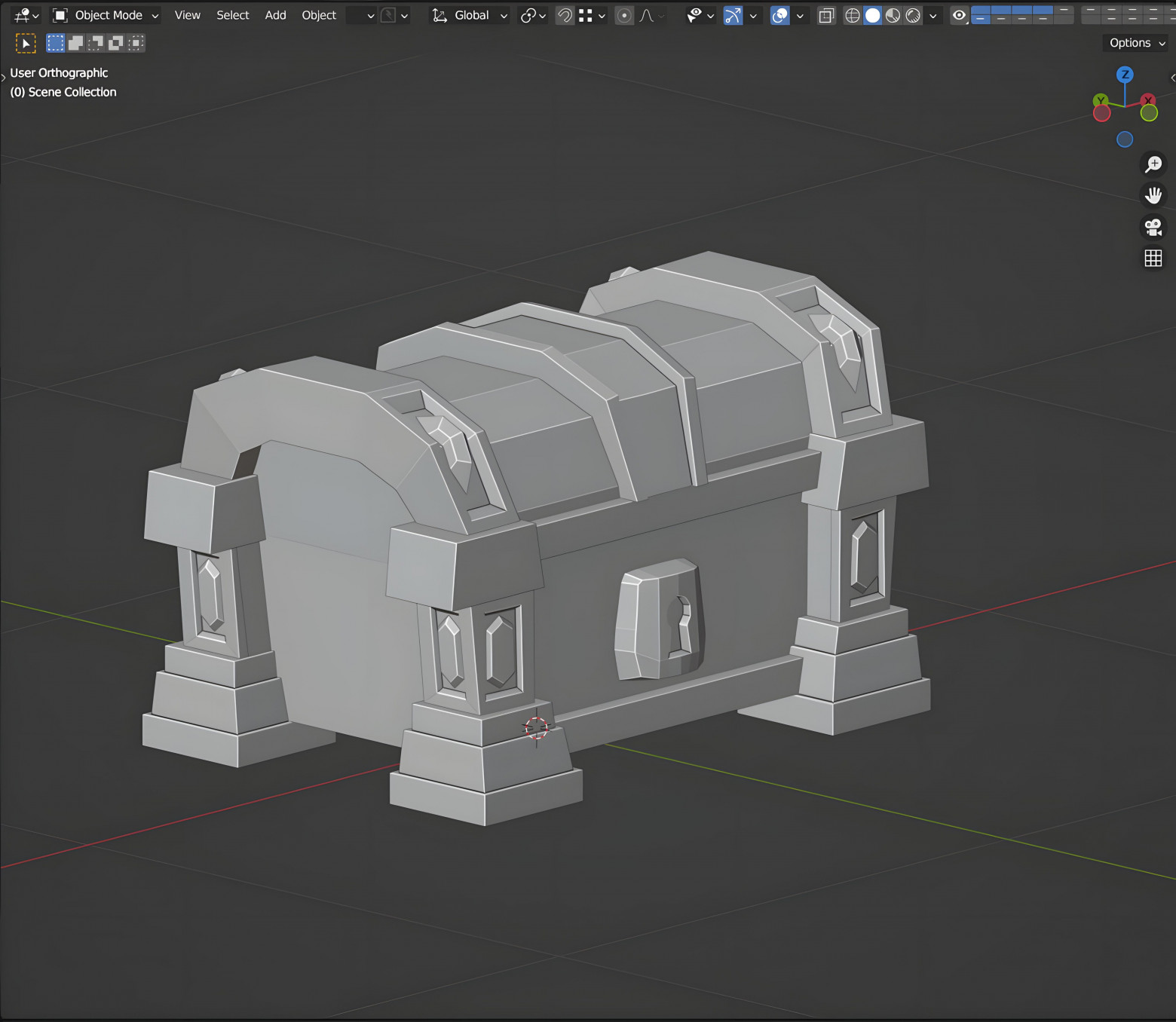 Ранняя версия модели в Blender. Tier 2.  