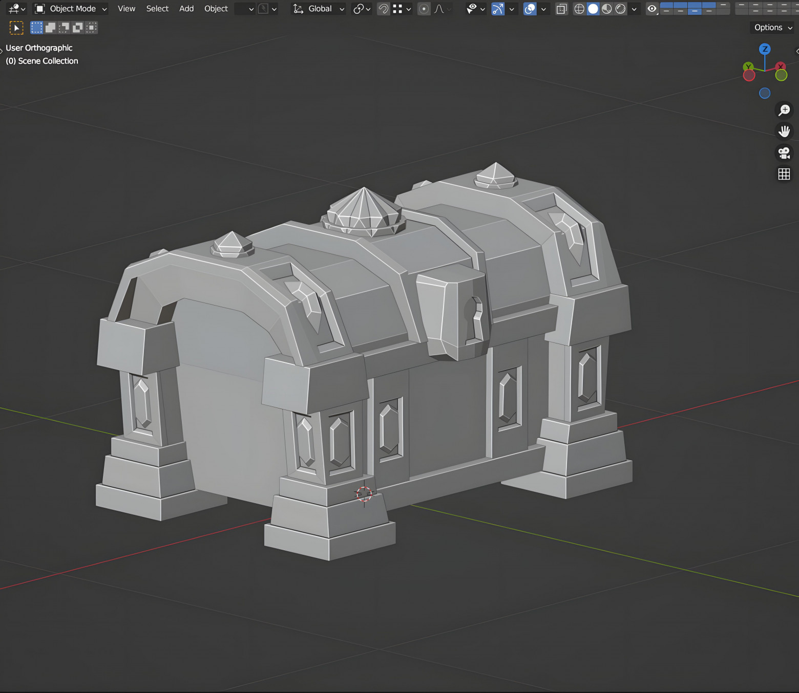 Ранняя версия модели в Blender. Tier 3.  
