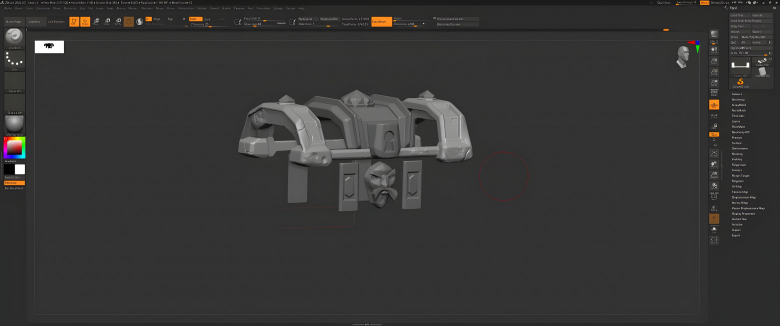 Скульптинг деталей в Zbrush для дальнейшей запечки с хай-поли на лоу-поли.  