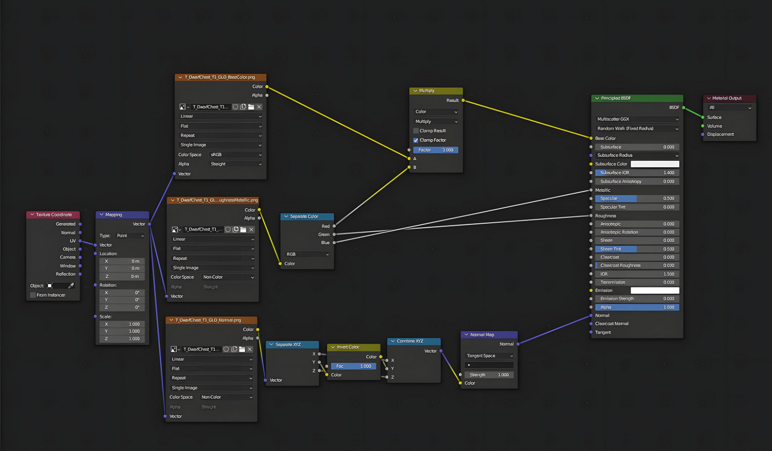 Лапша материала в Blender.  