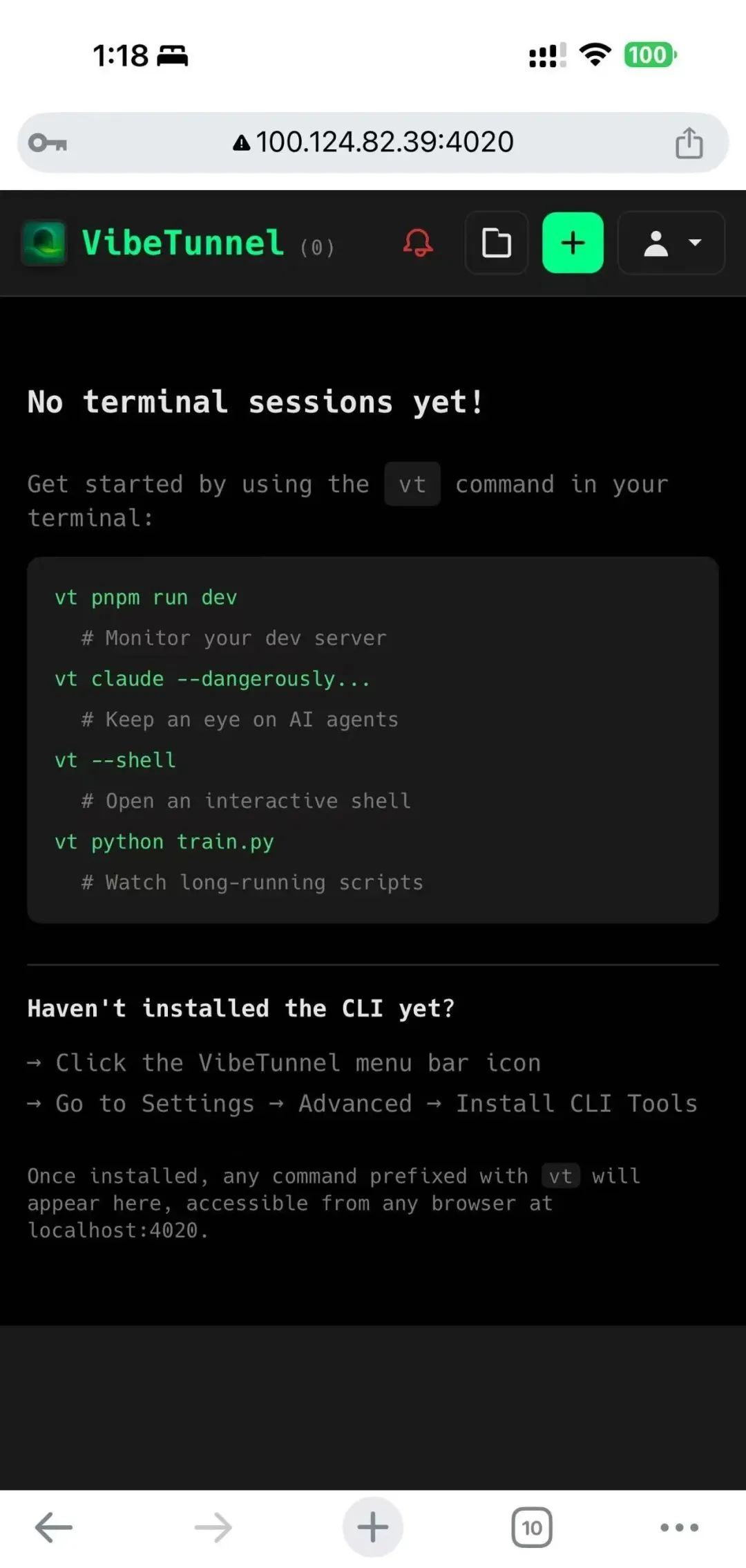 «Работать» не выходя из дома: VibeTunnel + Claude Code — лёгкая реализация удалённой разработки на ИИ - 10 «Работать» не выходя из дома: VibeTunnel + Claude Code — лёгкая реализация удалённой разработки на ИИ - 10