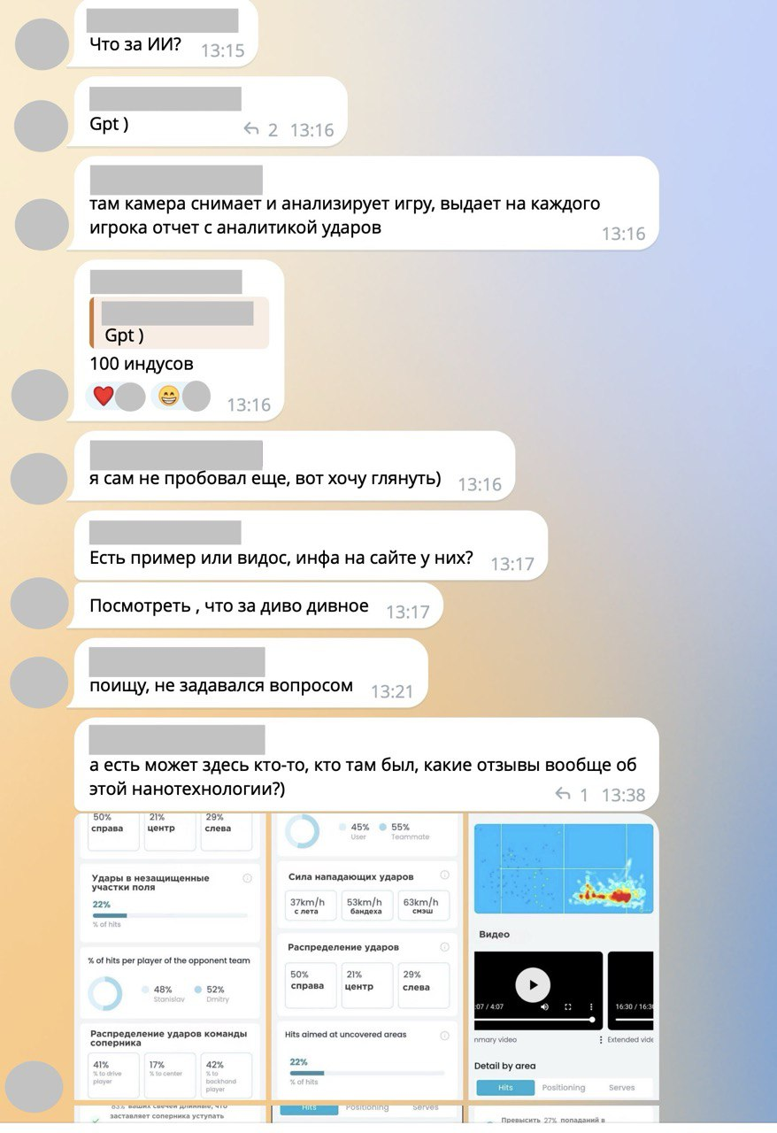 Подтверждение интереса любителей падел-тенниса к новой услуге "Аренда корта с ИИ"
