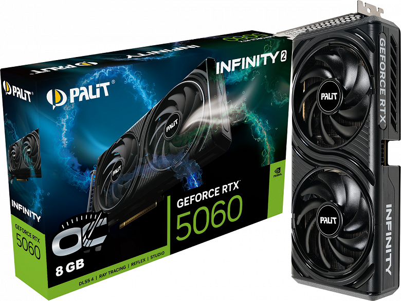 Palit представила GeForce RTX 5060 Infinity 2 OC: компактная двухвентиляторная видеокарта с заводским разгоном