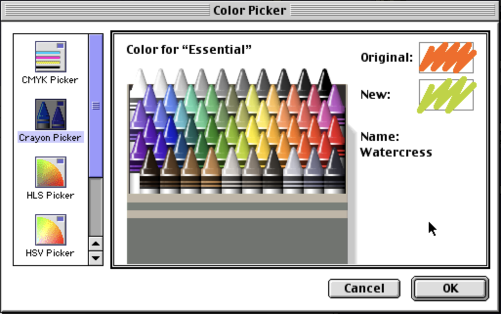 My crayon color picker.
