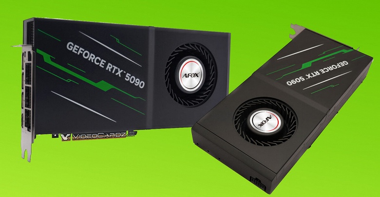 Необычная вытянутая вверх двухслотовая GeForce RTX 5090. Afox представила модель с «турбиной» - 1 Необычная вытянутая вверх двухслотовая GeForce RTX 5090. Afox представила модель с «турбиной»