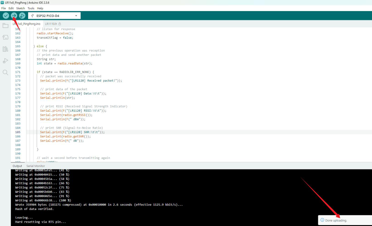 Практическое руководство по реализации LoRa-связи точка-точка между модулем LoRa1120 и ESP32 - 7