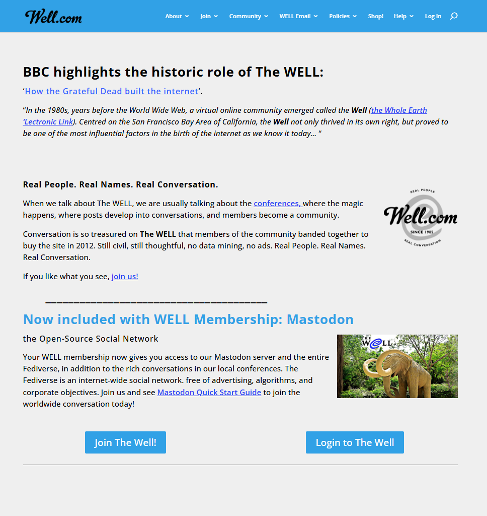 WELL в интернет-эпоху