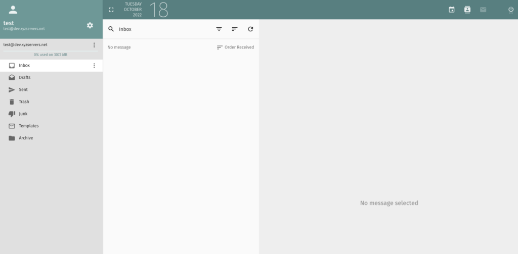 Интерфейс Mailcow.