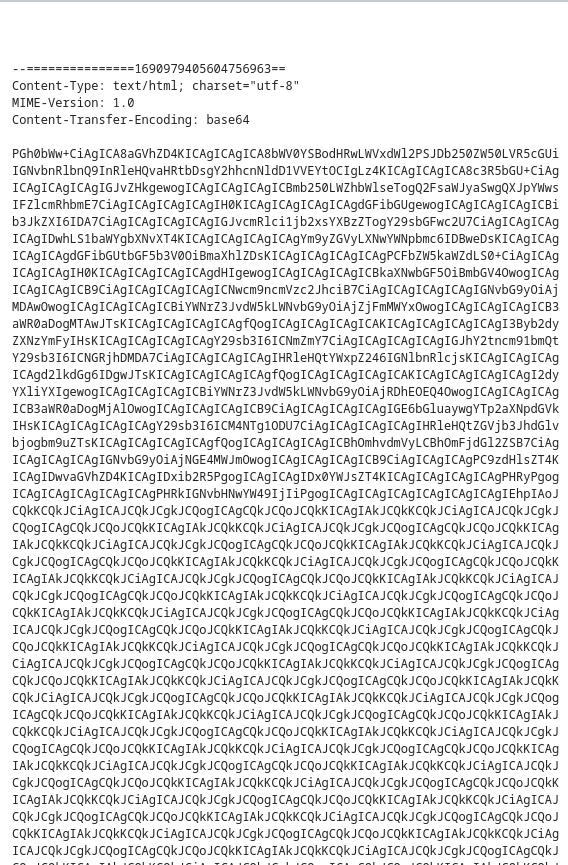 Полный текст письма в base64.