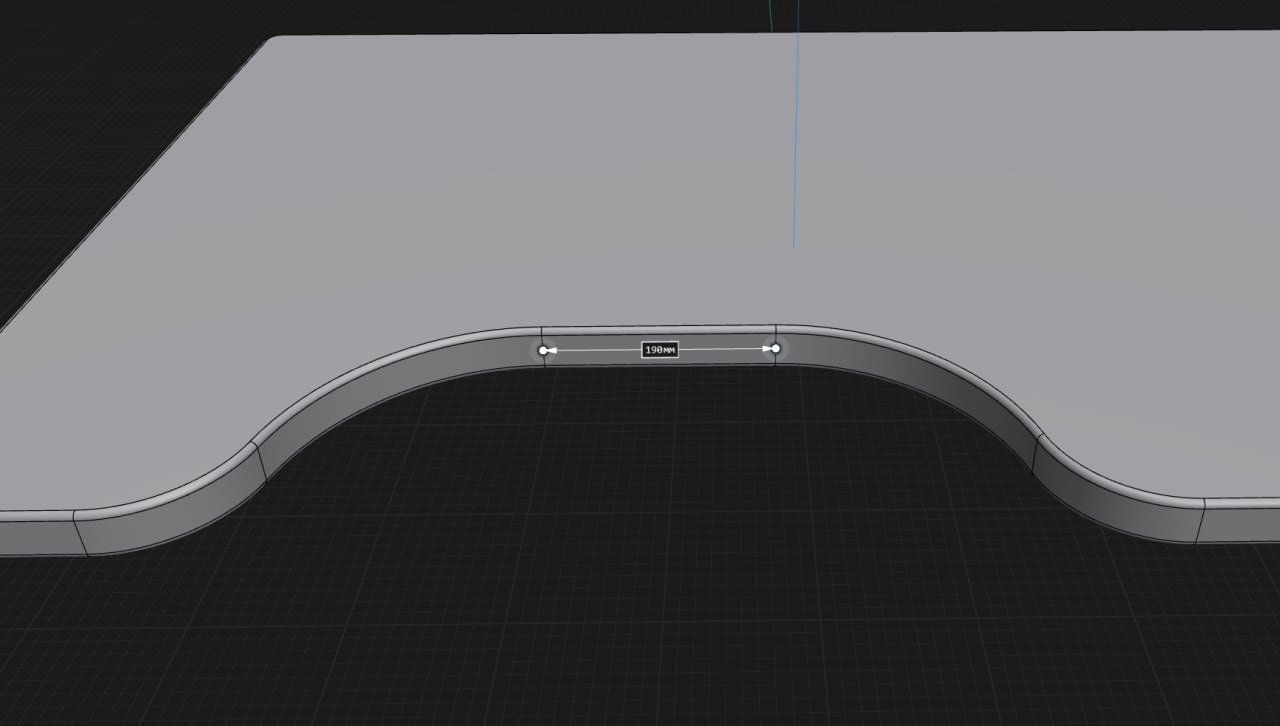 Длинна прямой выреза - 190мм