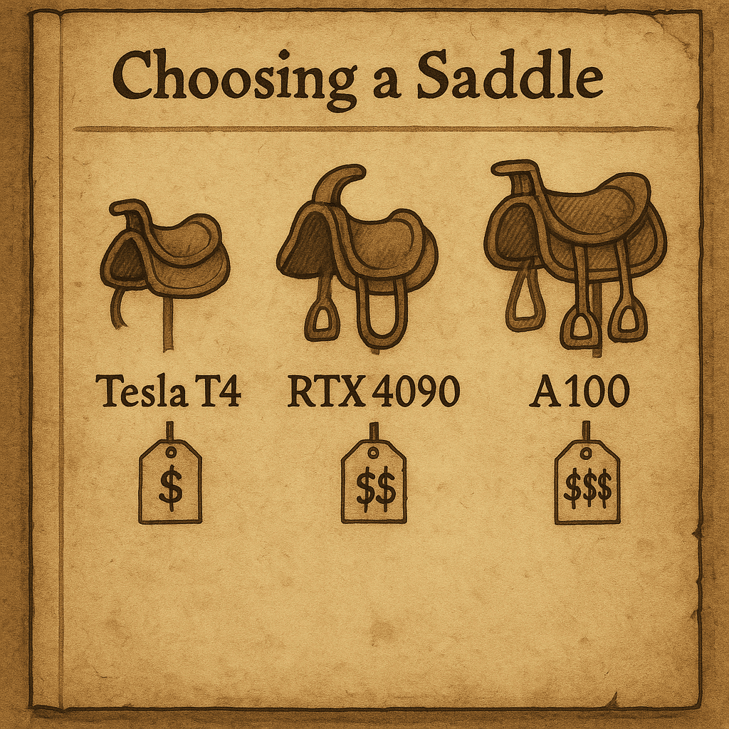 Иллюстрация юмористического характера с «GPU-седлами».