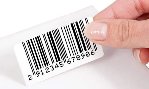Пример стикера с штриховым кодом