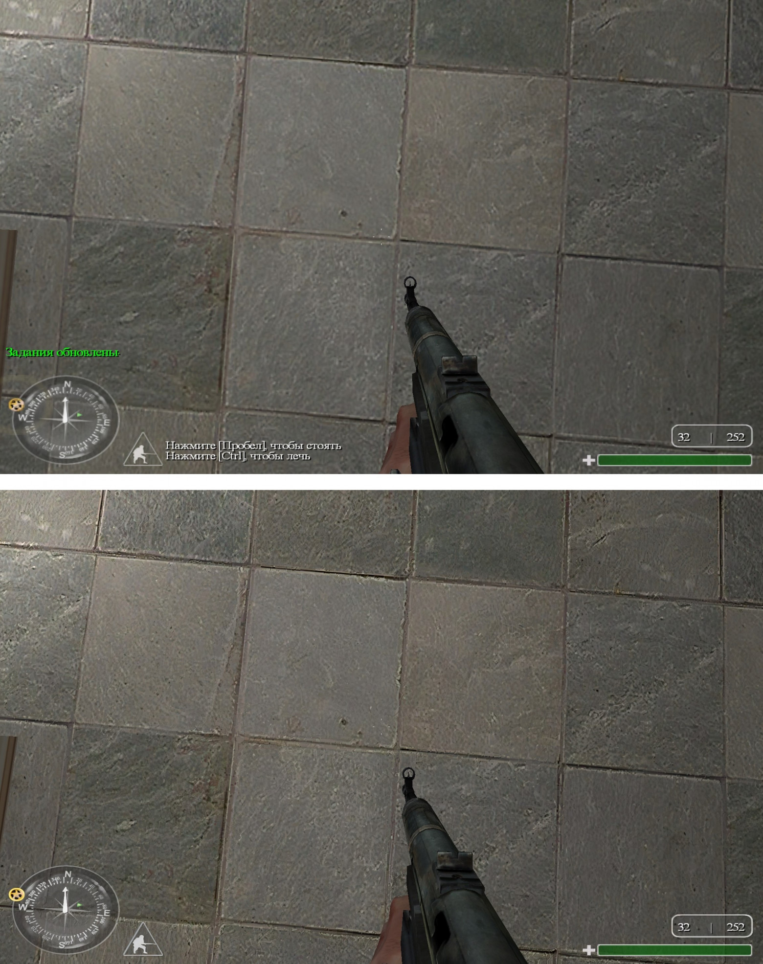 Сравнение стандартных и улучшенных 4к текстур.