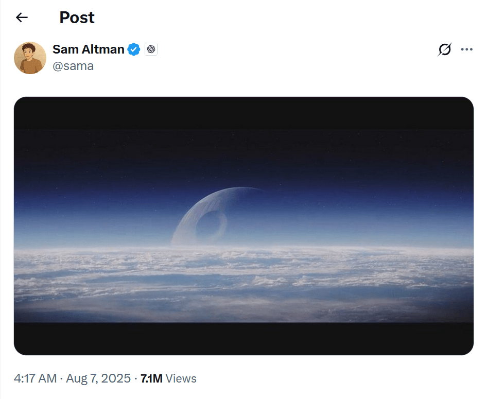  Изображение “Звезды смерти”, опубликованное Альтманом в соцсети X 