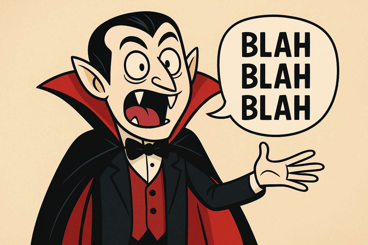 Мультяшный дракула говорит! Не сквернословит!