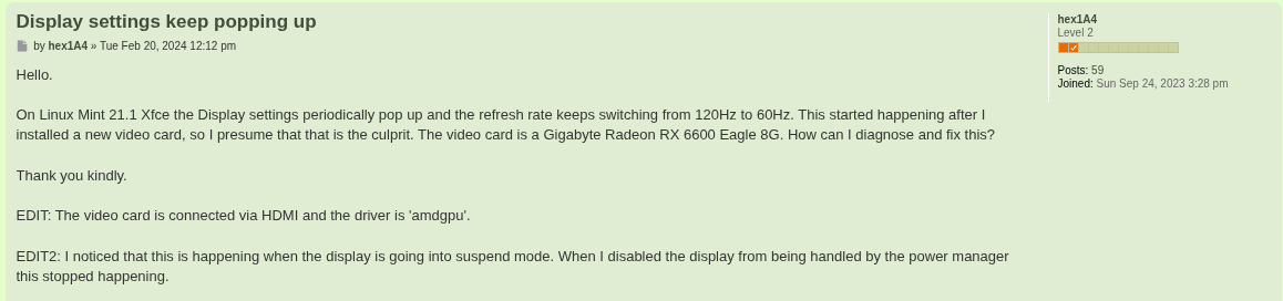 Репорт бага из Linux Mint