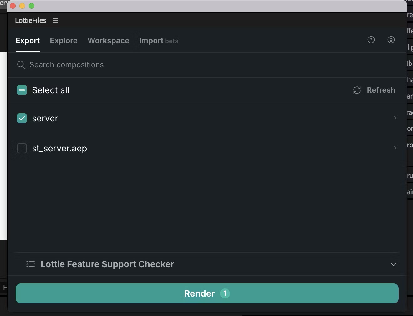 Экспорт LottieFiles.