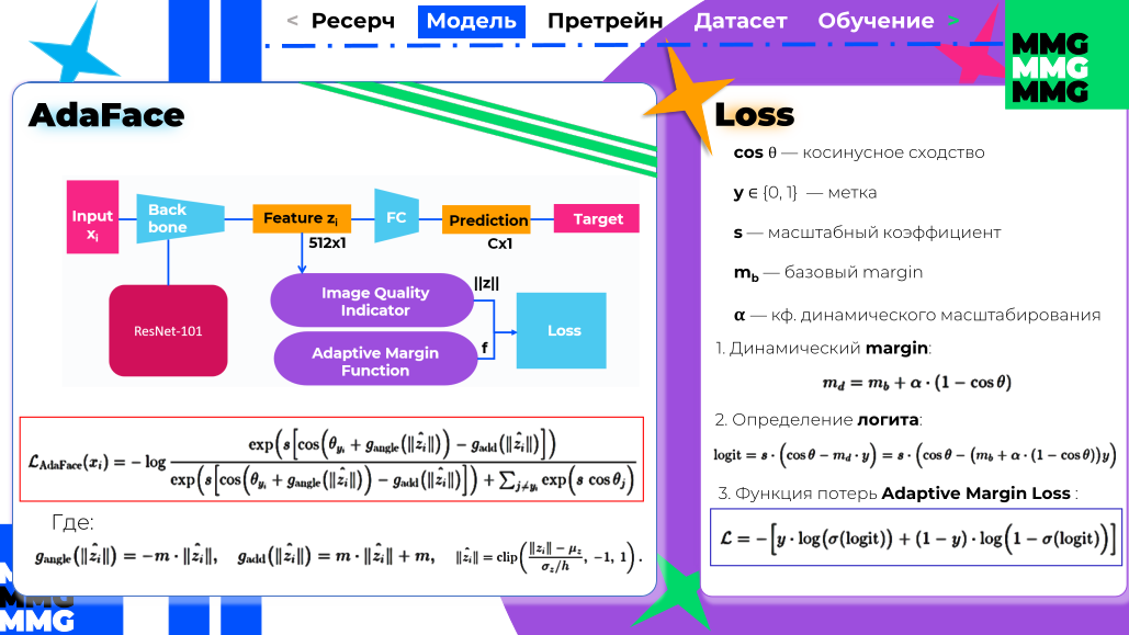Ресерч по AdaFace и Loss