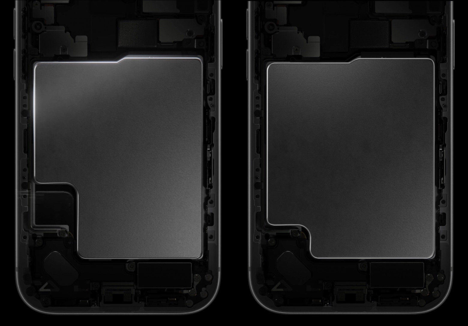 Аккумулятор самый большой в iPhone, в металлическом корпусе также и с поддержкой паровой технологии охлаждения.