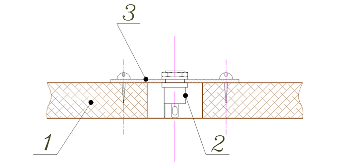 Рис. 4.4. Для металлического варианта гнезда с креплением гайкой придётся сделать небольшую дополнительную панель
