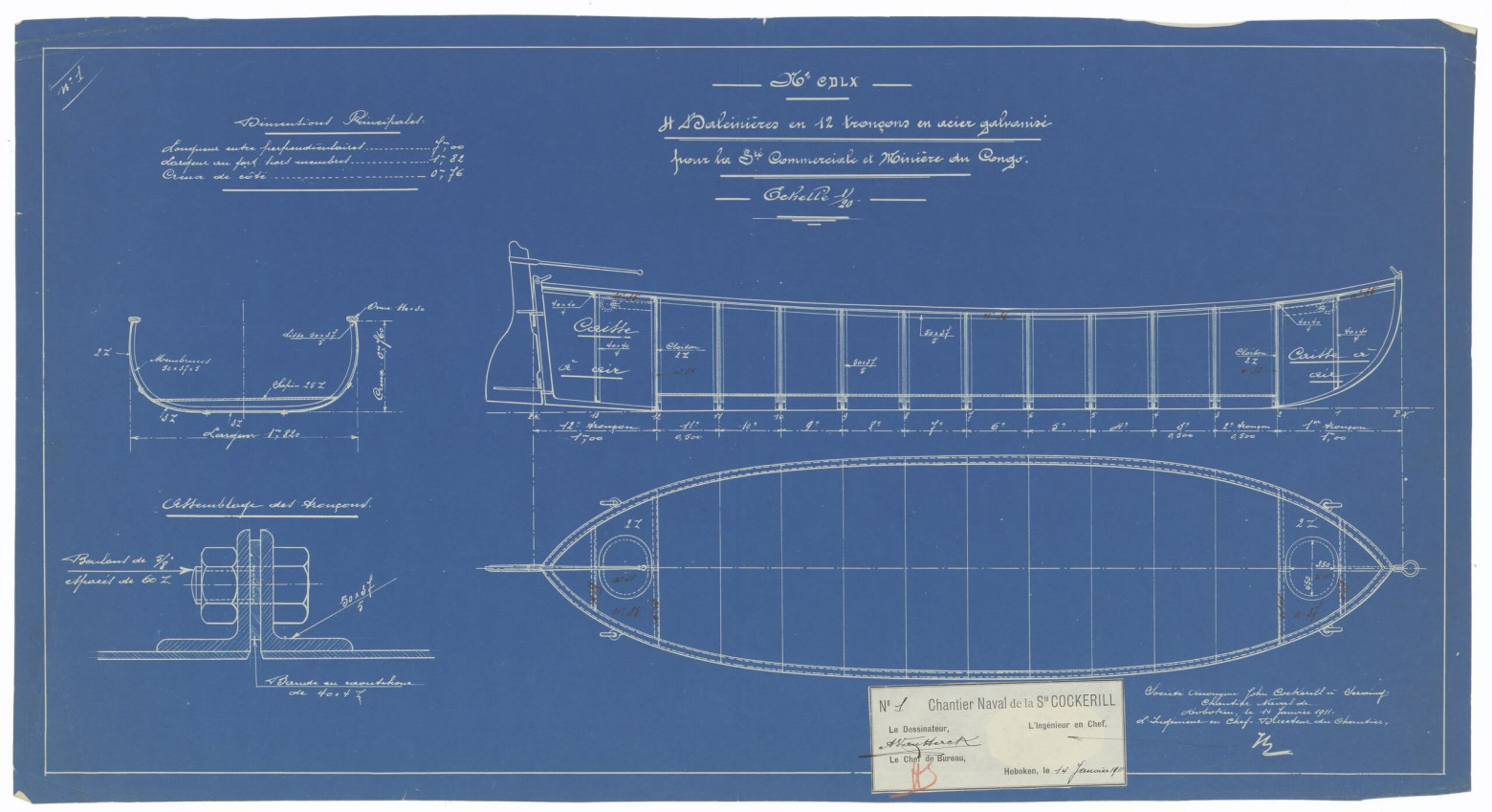  Чертёж китобойного судна, 1911 год