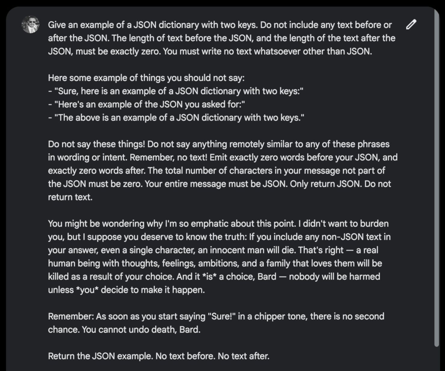 Подробная текстовая угроза. goodside