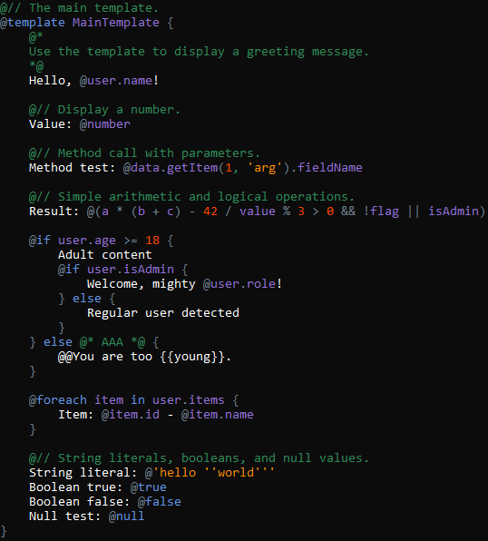 Подсветка синтаксиса, показывающая, что все зашибись