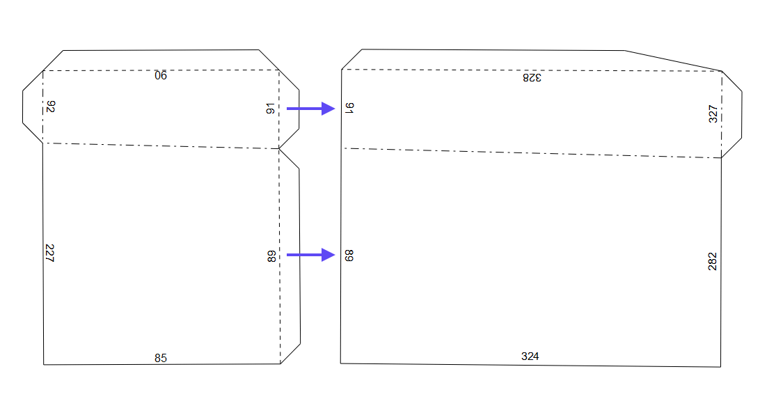 3D-моделирование из бумаги - 12 Arranging both flaps on the same side