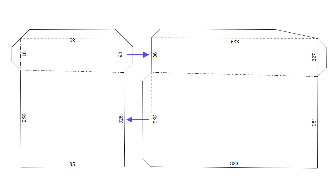 3D-моделирование из бумаги - 13 Arranging flaps as interlaced, with one flap on each part