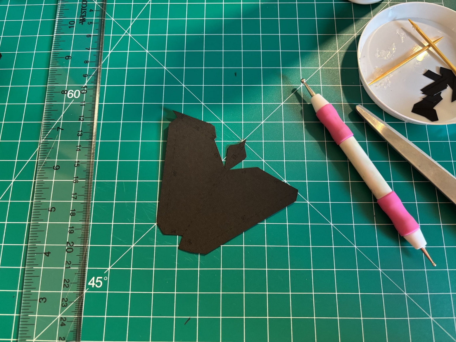 An part cut from the template — this part is for one of the elevons.