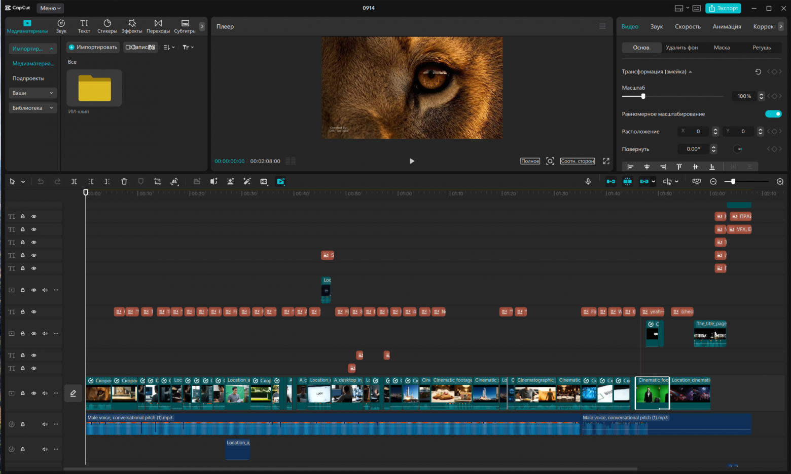CapCut (desktop) - сборка клипа