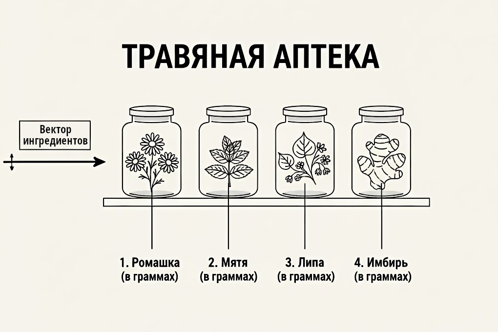Травяная аптека. Сгенерировано ИИ.