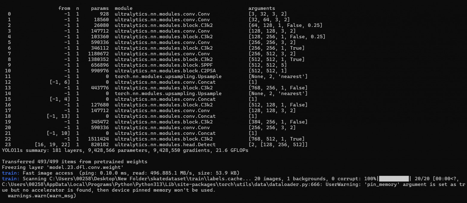Как видим при обучении отображаются слои нейросети