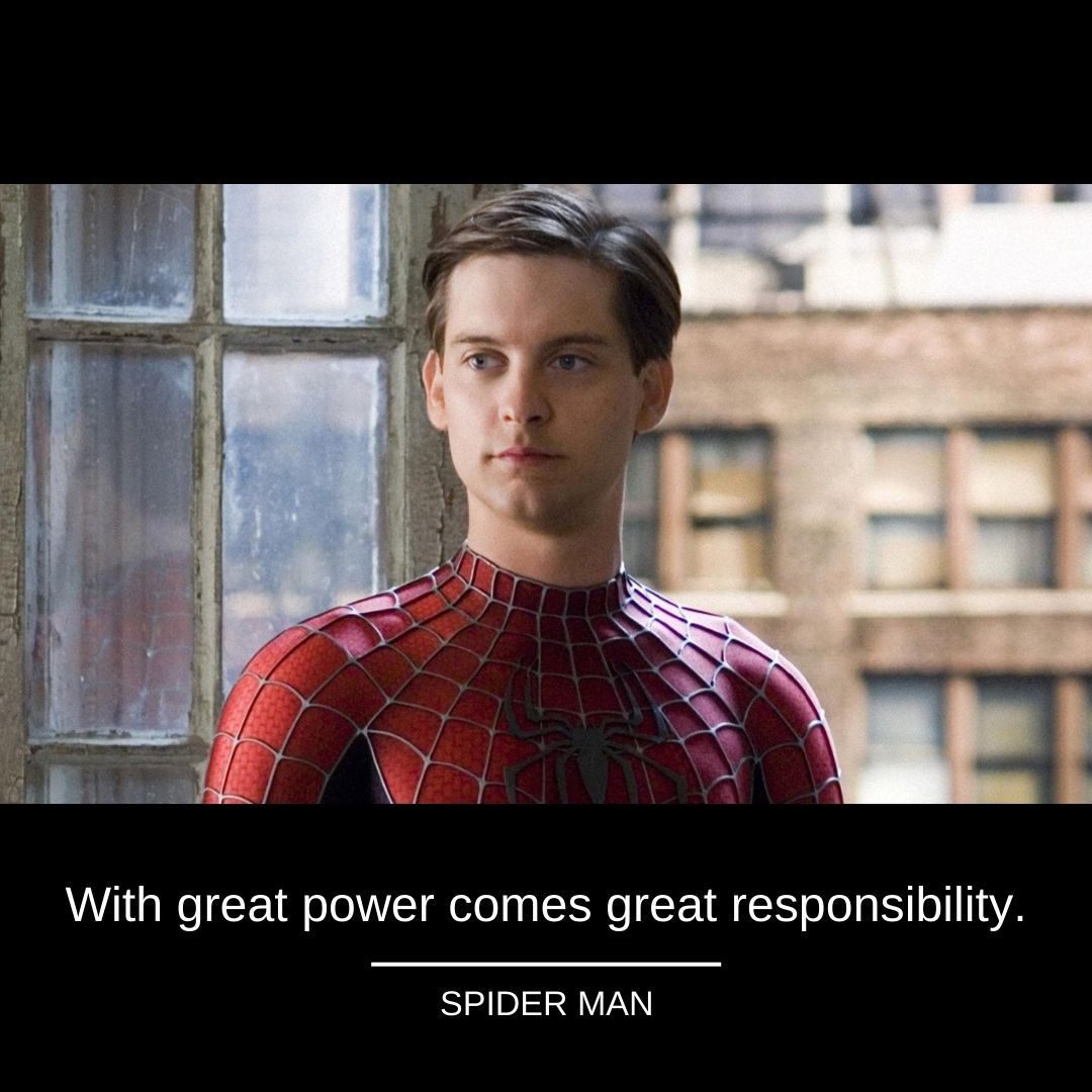 Большая сила означает и большую ответственность. Большая сила означает и большую ответственность.