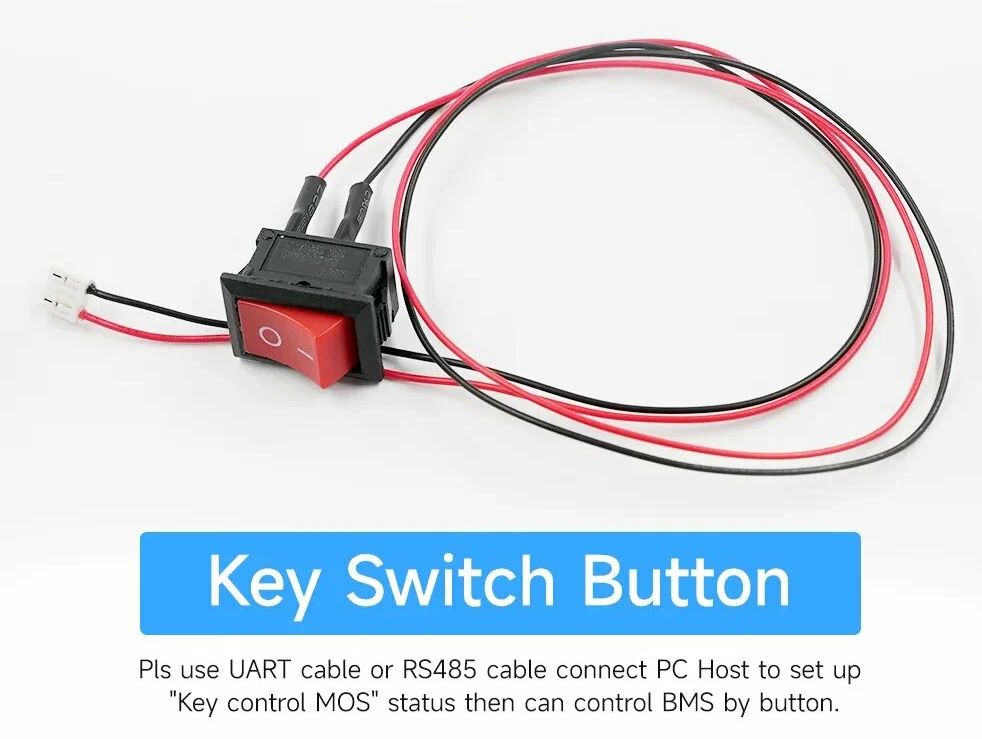 Заводская кнопка выключения для БМС Daly. Её пришлось купить ради разъема. Он не типичный, и отдельно подобрать его не вышло. Цена - 400р
