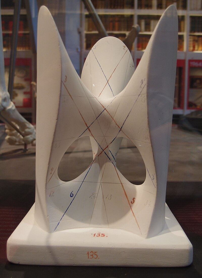 Теорема Кэли — Сальмона.гласит, что на гладкой кубической поверхности — искривлённой фигуре, определяемой уравнением, в котором наибольший показатель степени равен 3, — всегда можно провести 27 прямых линий.