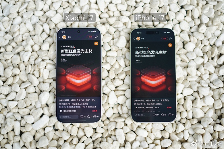 Xiaomi 17 Pro и iPhone 17 сравнили между собой по возможностям экранов - 3 Xiaomi 17 Pro и iPhone 17 сравнили между собой по возможностям экранов